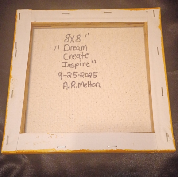 Handpainted "Dream,Create, Inspire" Word Art Original Acrylic Painting On Canvas - Picture 4 of 4